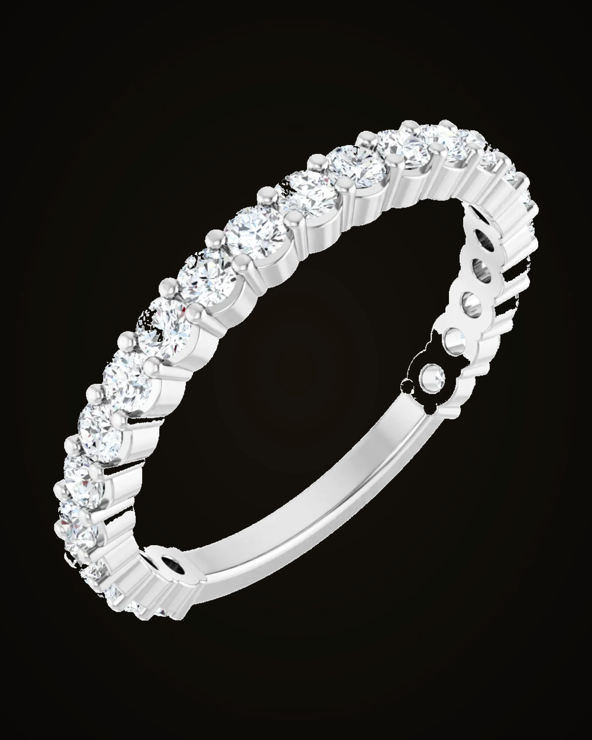 5/8 CTW Lab-Grown Diamond Matching Band — Rhodium-Plated on 14K White Gold · 1 mm · VS · F+