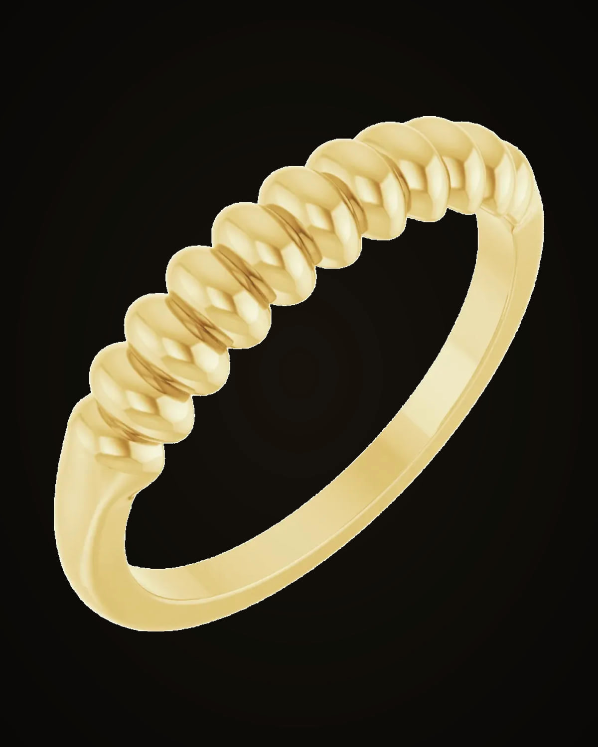 Puffed Metal Ring — 14K Yellow Gold · 1.52 mm