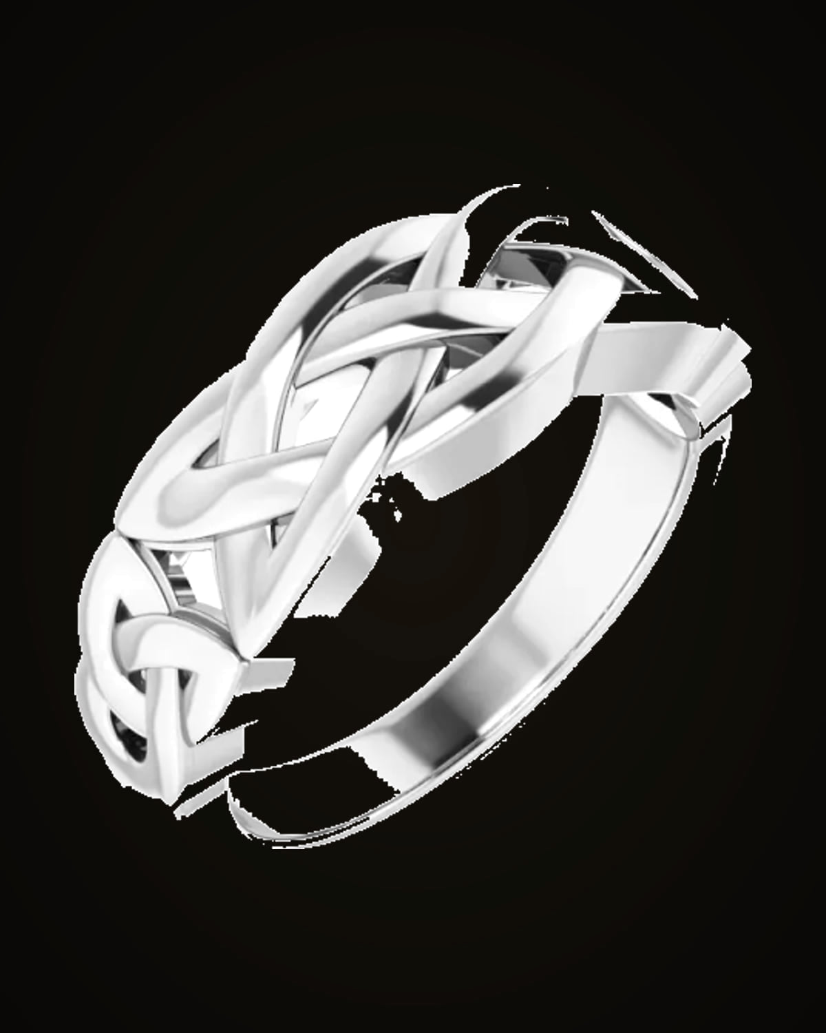 Celtic-Inspired Ring — Sterling Silver · 3.24 mm