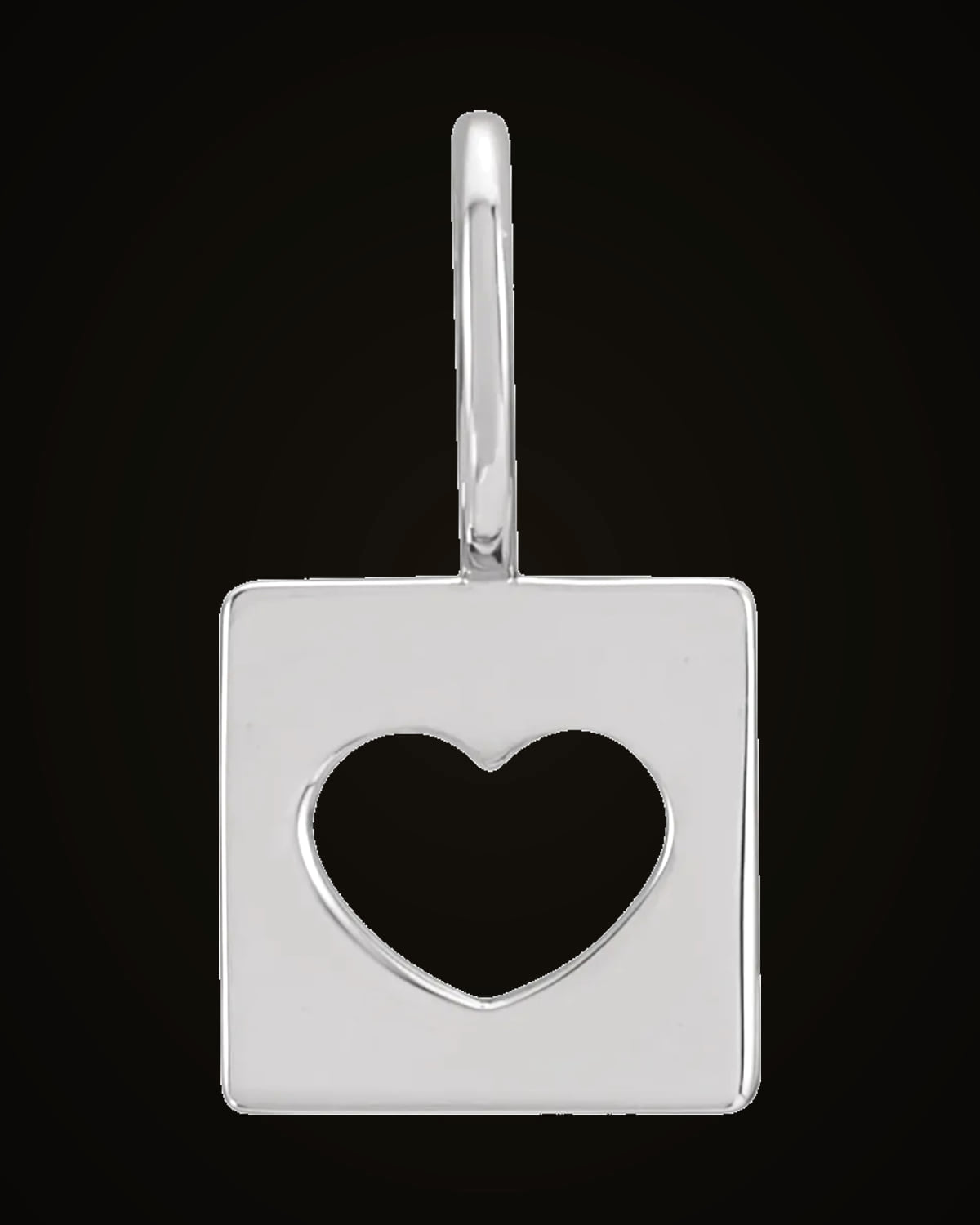 Pierced Heart Charm/Pendant — Sterling Silver