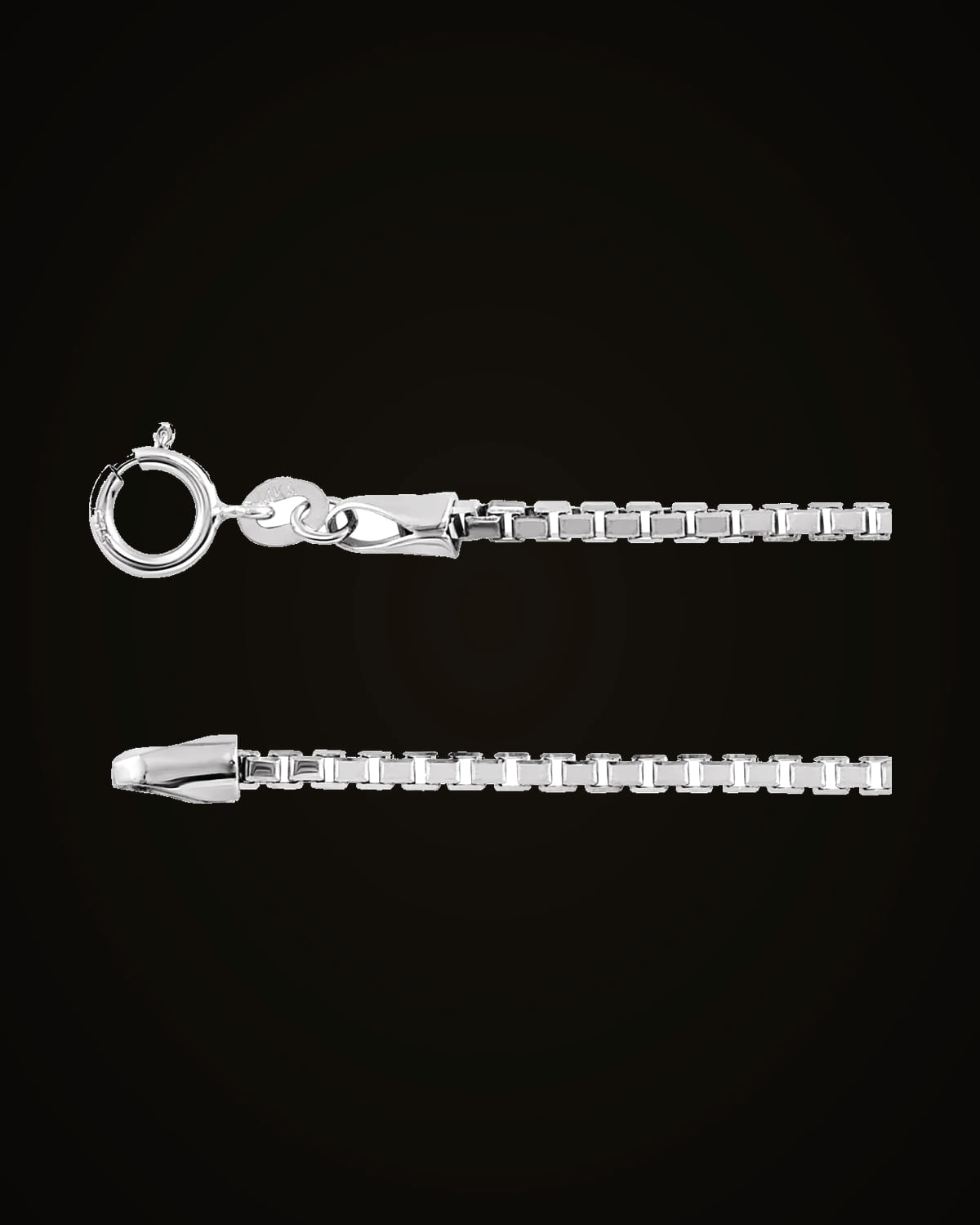 Diamond-Cut Box Chain — Sterling Silver