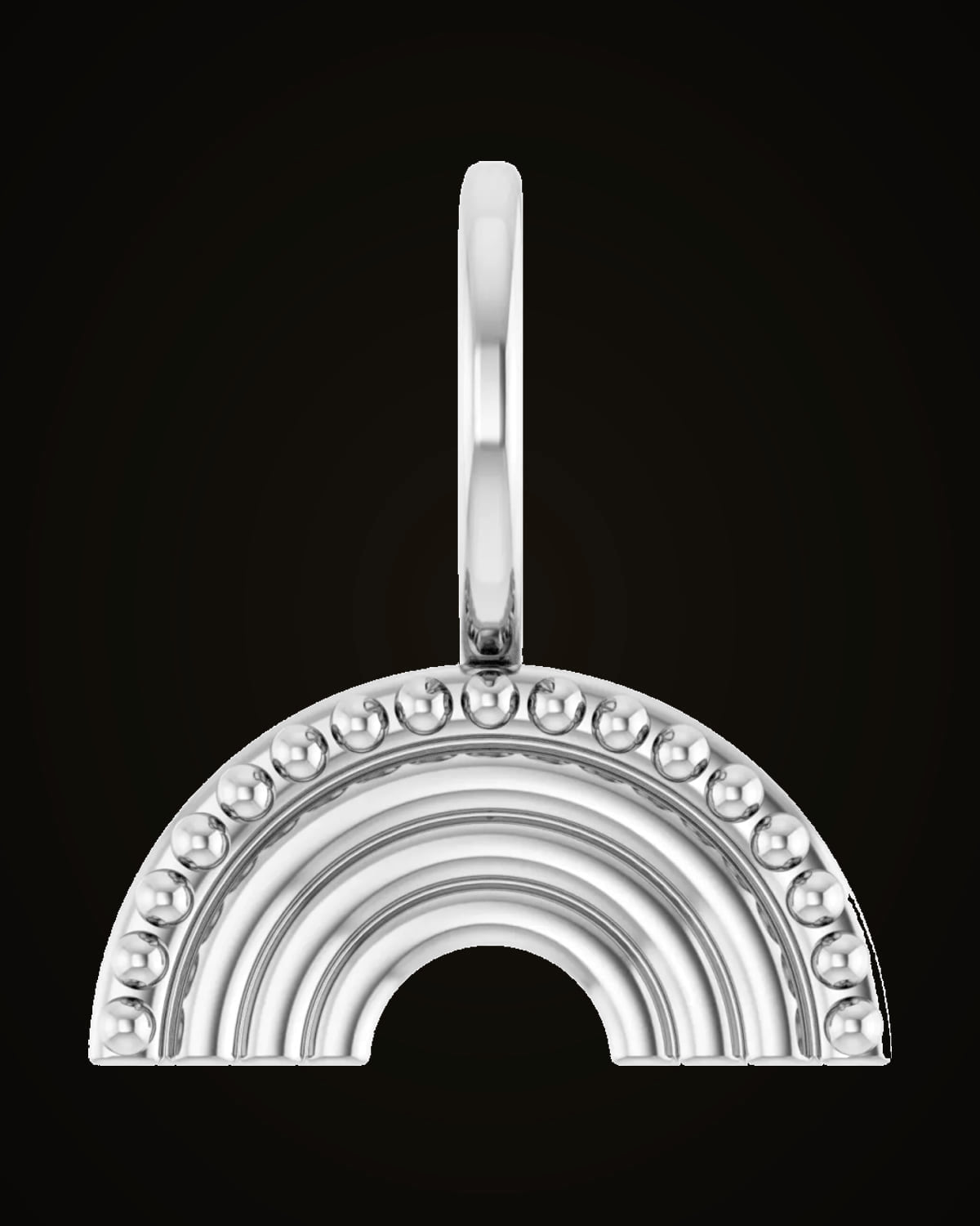 Rainbow Charm/Pendant — Rhodium-Plated on 14K White Gold