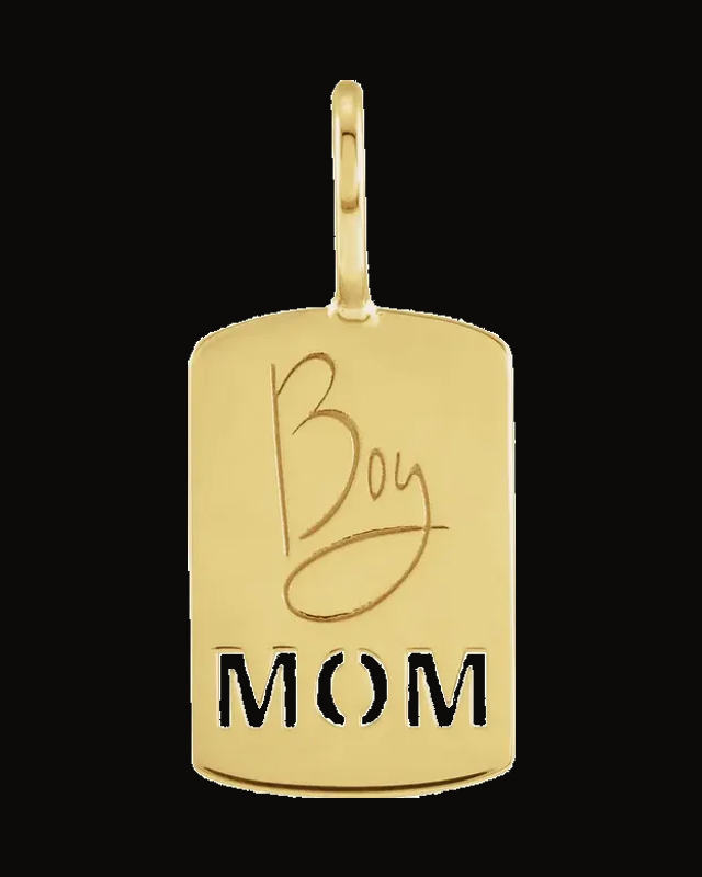 Engravable Mom Charm/Pendant — 14K Yellow Gold