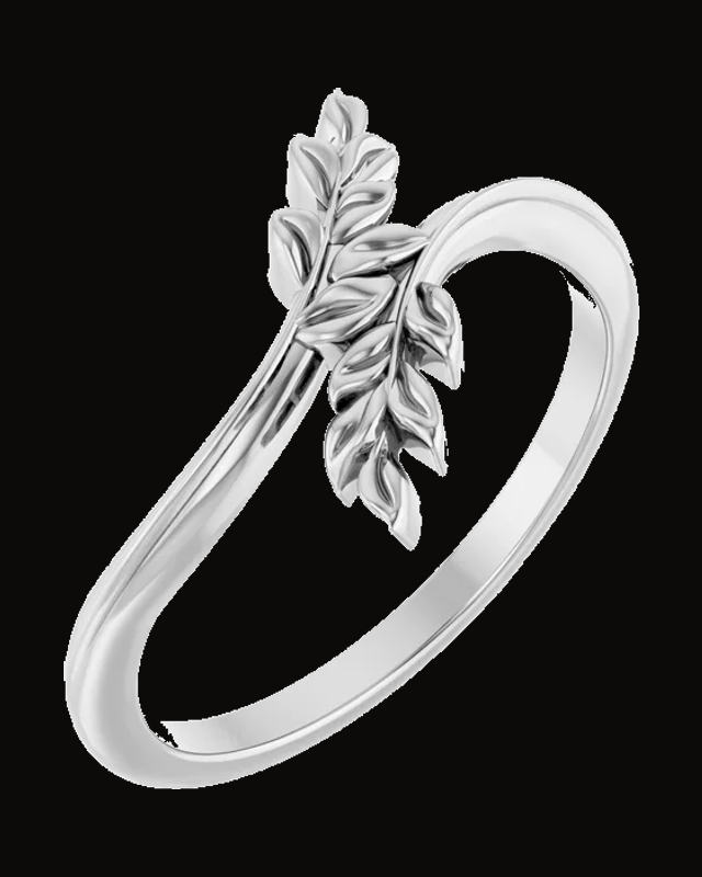 Leaf Bypass Ring — Sterling Silver · 1.49 mm · Size 7