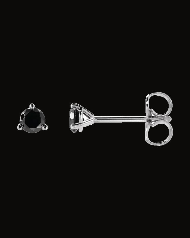 Round 3-Prong Stud Earrings — 14K White / Yellow Gold