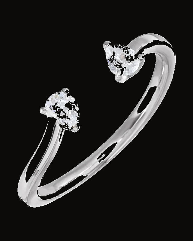 1/5 CTW Lab-Grown Diamond 2-Stone Ring — Rhodium-Plated on 14K White Gold · 1.67 mm