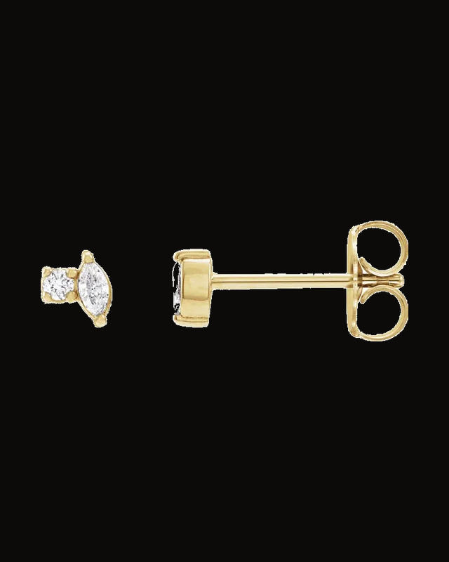 0.08 CTW Natural Diamond Stud Earrings — 14K Yellow Gold