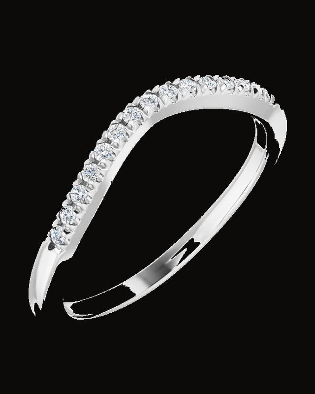 1/10 CTW Natural Diamond French-Set Band — 14K White / Yellow Gold · 1.5 mm