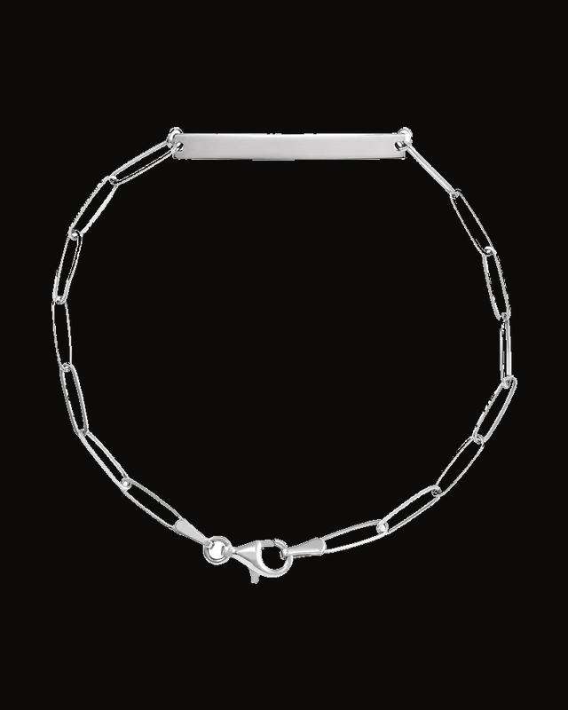 Engravable Skinny Bar Bracelet — Sterling Silver