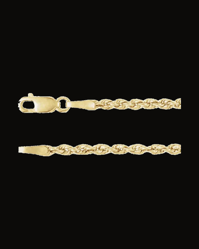 2 mm Hollow Rope Chain — 14K Yellow Gold