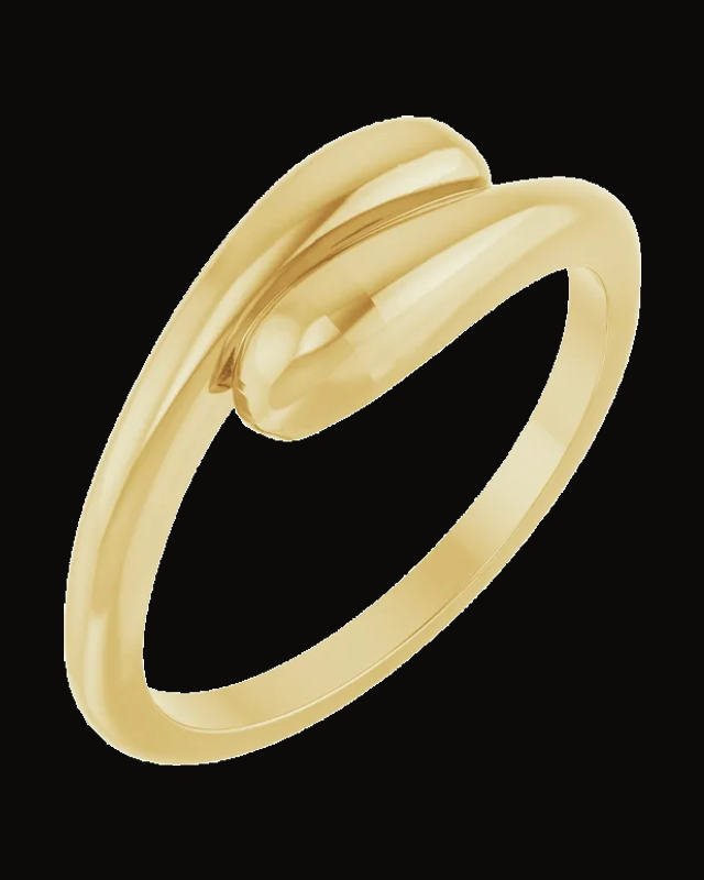 Domed Bypass Ring — 14K Yellow Gold · 1.5 mm