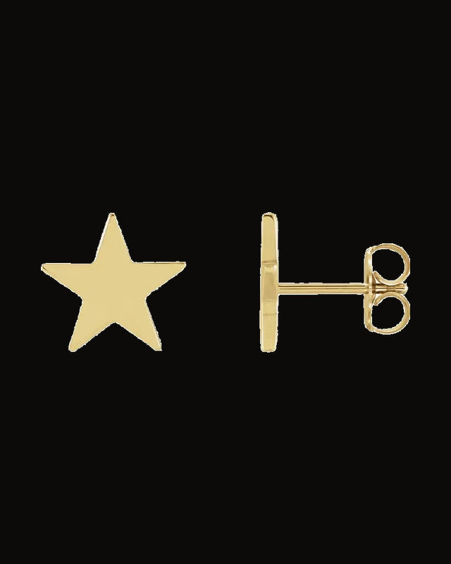 Star Earrings — 14K Yellow Gold