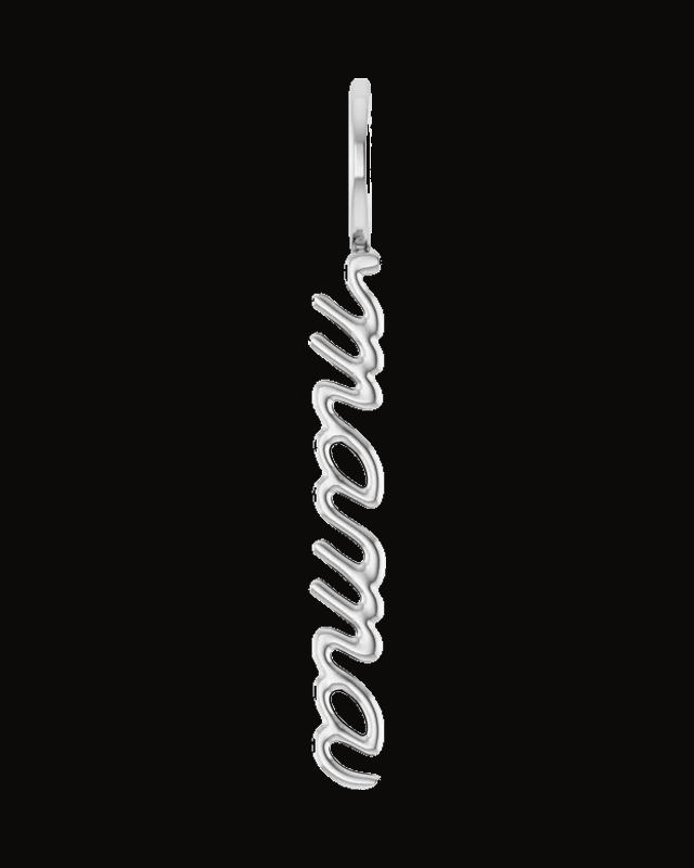 Vertical Mama Charm/Pendant — 14K Yellow / White Gold