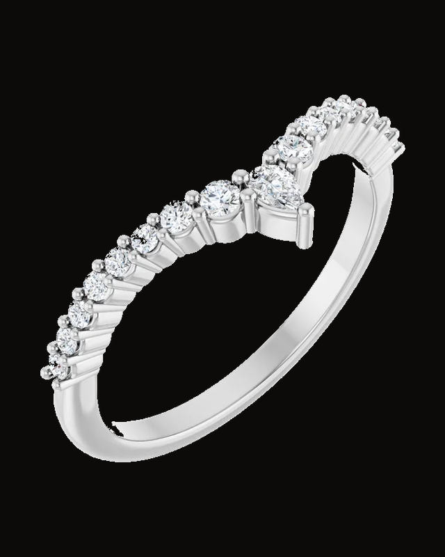 1/4 CTW Lab Grown Diamond Contour Band — Rhodium-Plated on 14K White Gold · 1.5 mm