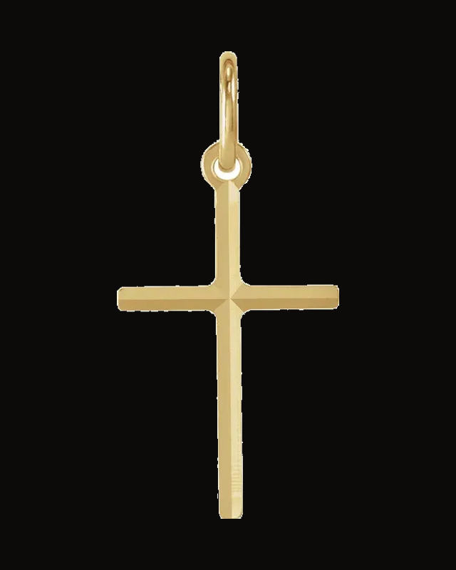 Cross Pendant — 14K Yellow Gold — Hollow