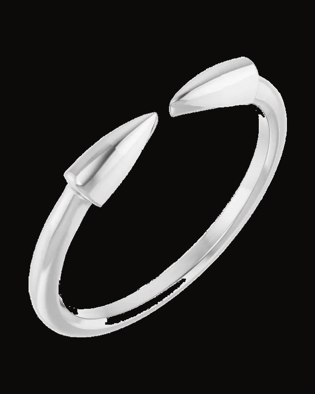 Double Spike Stackable Ring — Sterling Silver · 1.5 mm · Size 7