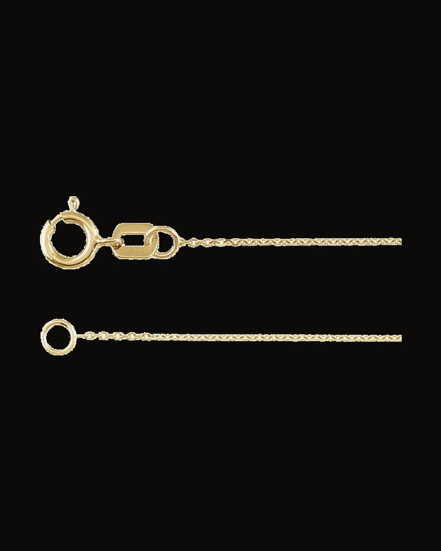 0.65 mm Diamond-Cut Cable Chain — 14K White / Yellow Gold