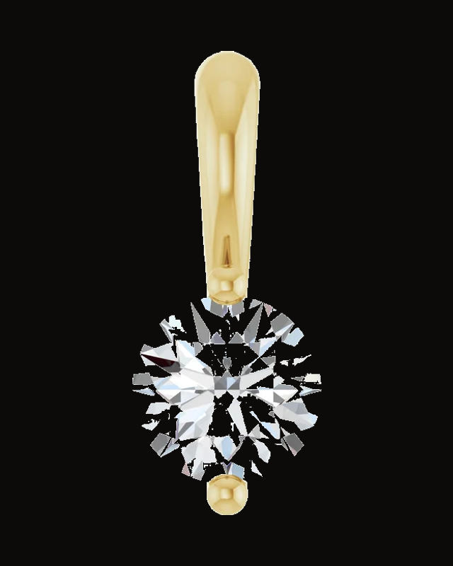 1/4 Ct Lab-Grown Diamond 2-Prong Solitaire Basket Pendant — 14K Yellow Gold