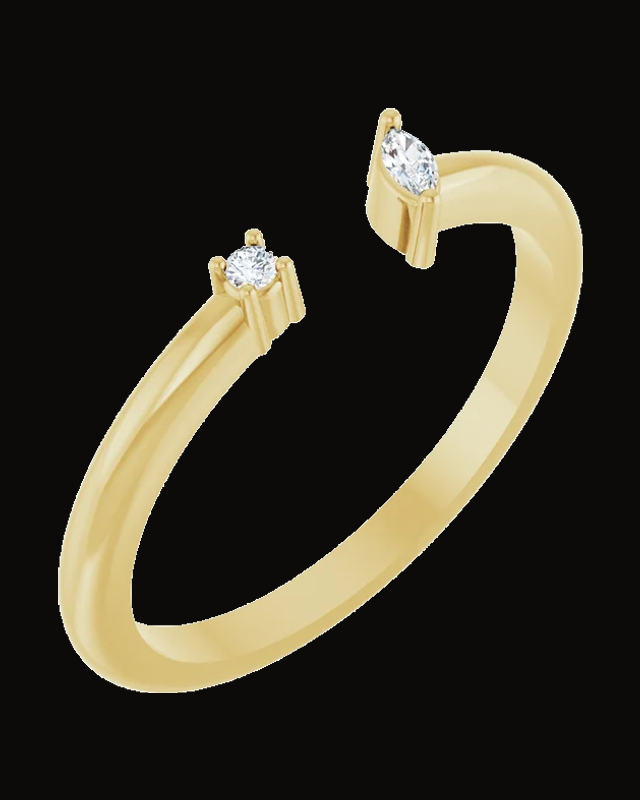 0.04 CTW Natural Diamond Negative Space Ring — 14K Yellow Gold · 1.5 mm · Size 7