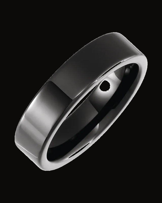 Comfort-Fit Flat Band — Ceramic · 6 mm
