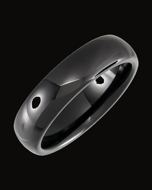 Comfort-Fit Half Round Band — Ceramic · 6 mm