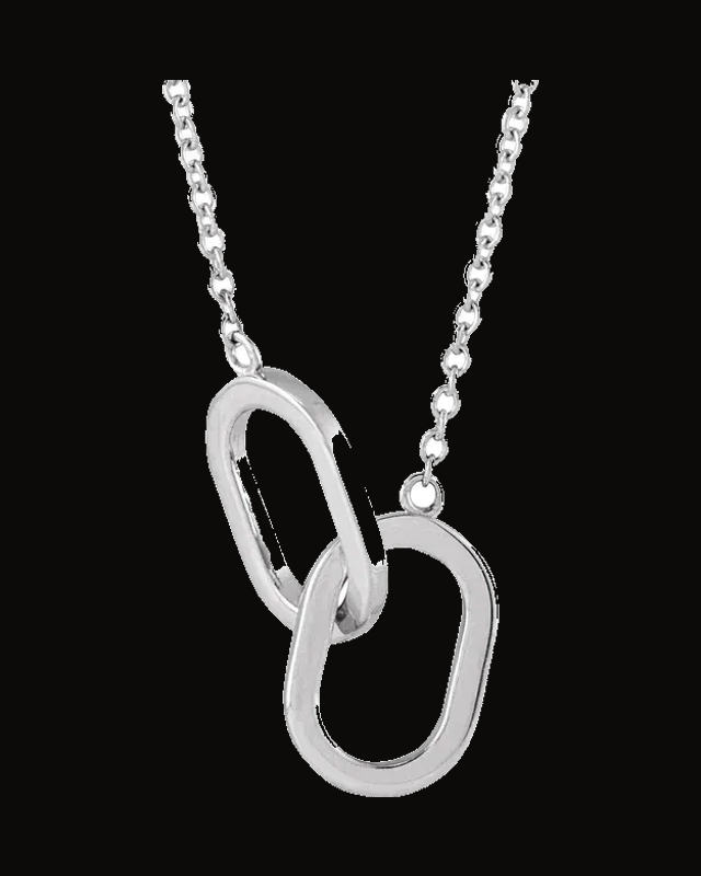 Interlocking Oval Necklace or Center — Sterling Silver