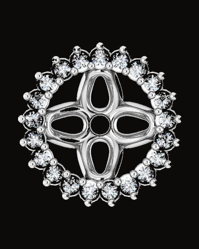 Accented Earring Jackets — 14K Yellow / White Gold · 1 mm