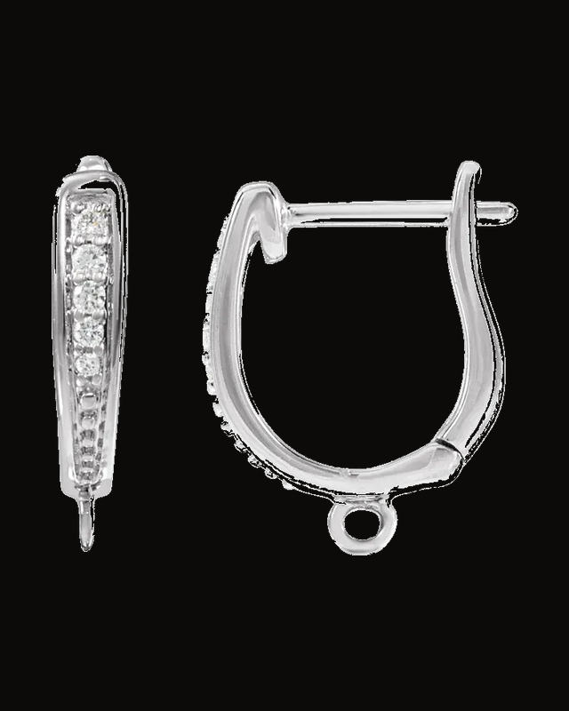 0.03 CTW Natural Diamond Hinged Hoop Earring Top