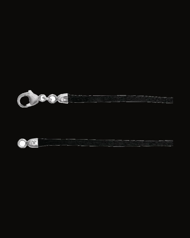 2.25 mm Black Silk Cord Necklace — Silver-Plated on Sterling Silver