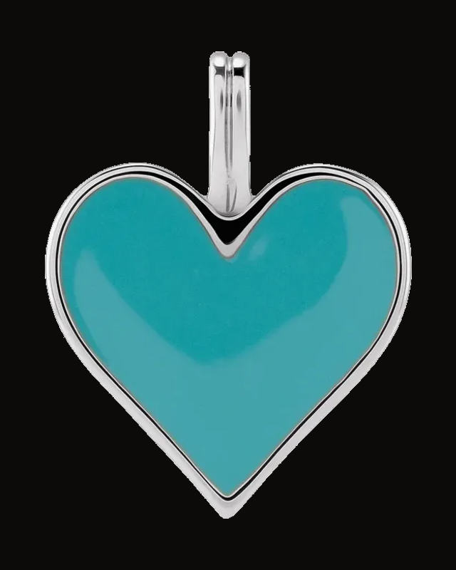 Enamel Heart Necklace or Pendant — Sterling Silver