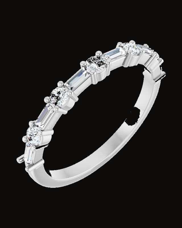 3/8 CTW Lab-Grown Diamond Anniversary Band — 14K White / Yellow Gold · 2.6 x 2.4 mm