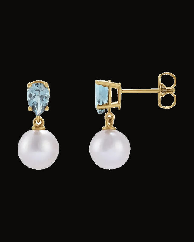 Pearl Earrings — 14K Yellow Gold · 7 mm