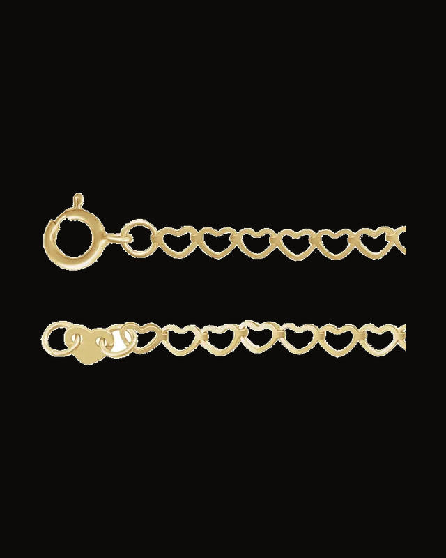 2.5 mm Heart Chain — 14K Yellow Gold