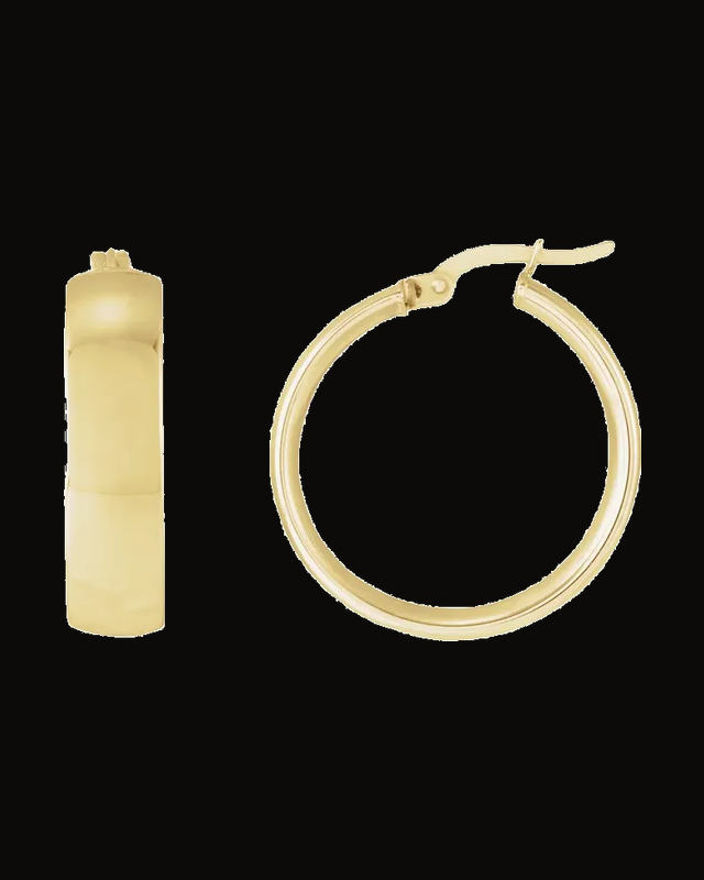 Tube Hoop Earrings — 14K Yellow Gold