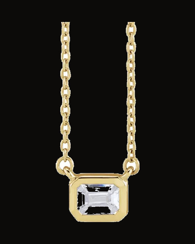1/2 CTW Lab-Grown Diamond Adjustable Necklace — 14K Yellow / White Gold