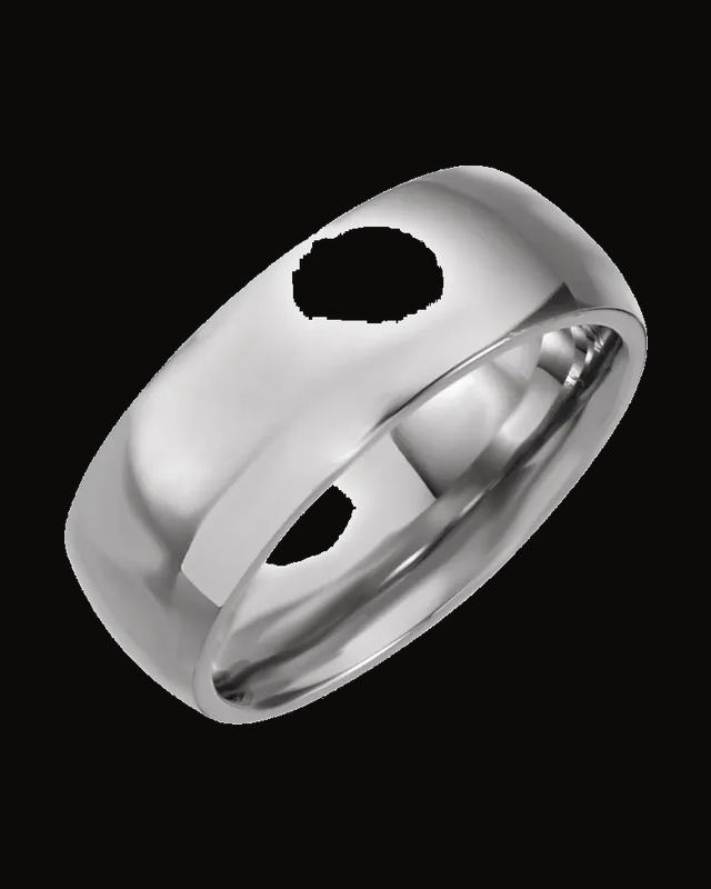 Comfort-Fit Half Round Band — Stainless Steel · 6 mm