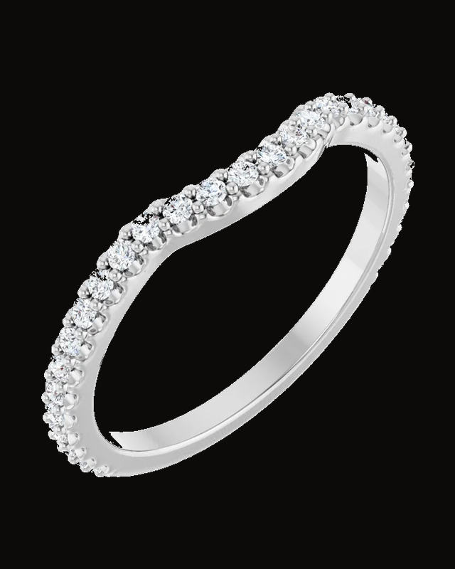 1/4 CTW Lab Grown Diamond Contour Band — 14K Yellow / White Gold · 3.2 x 2.2 mm