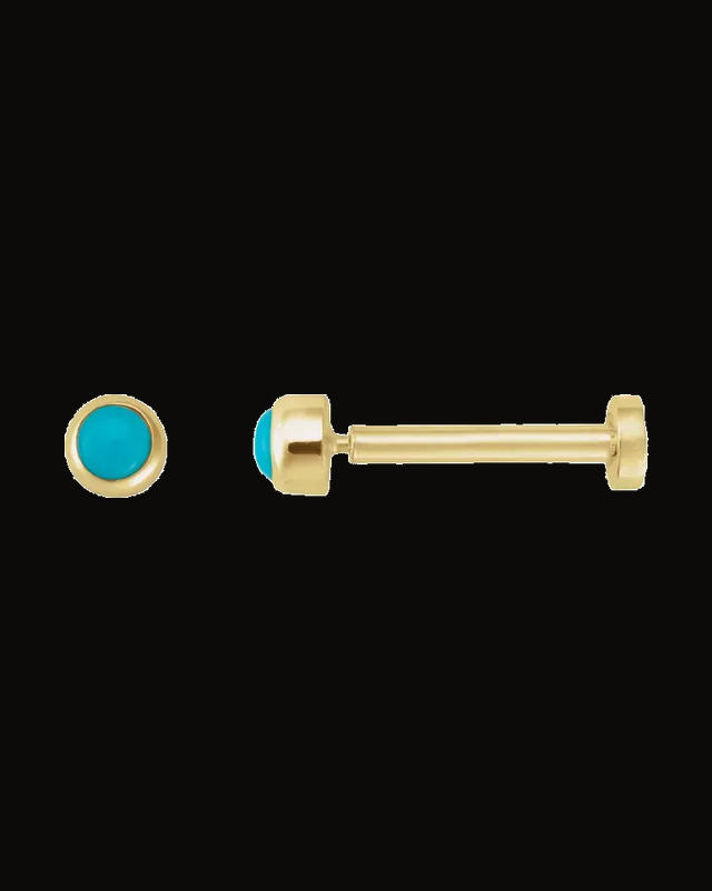 Round Rose-Cut Bezel-Set Earrings — 14K Yellow Gold