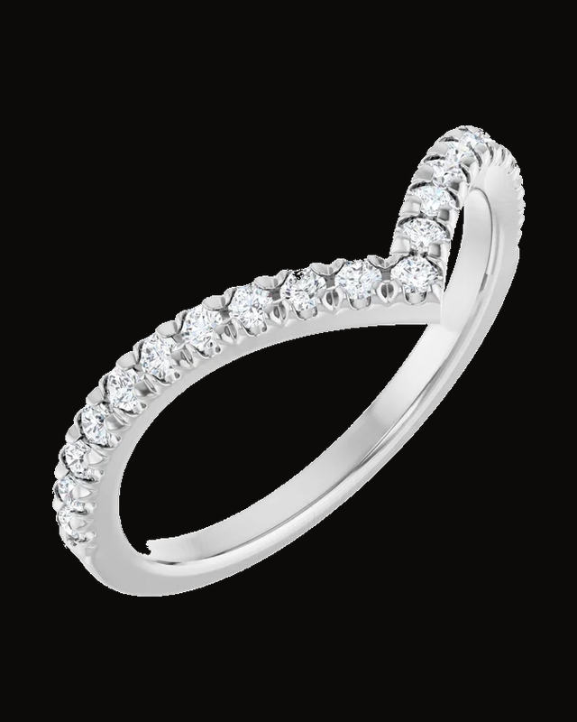 1/4 CTW Lab Grown Diamond Contour Band — 14K White / Yellow Gold · 7.9 x 2 mm