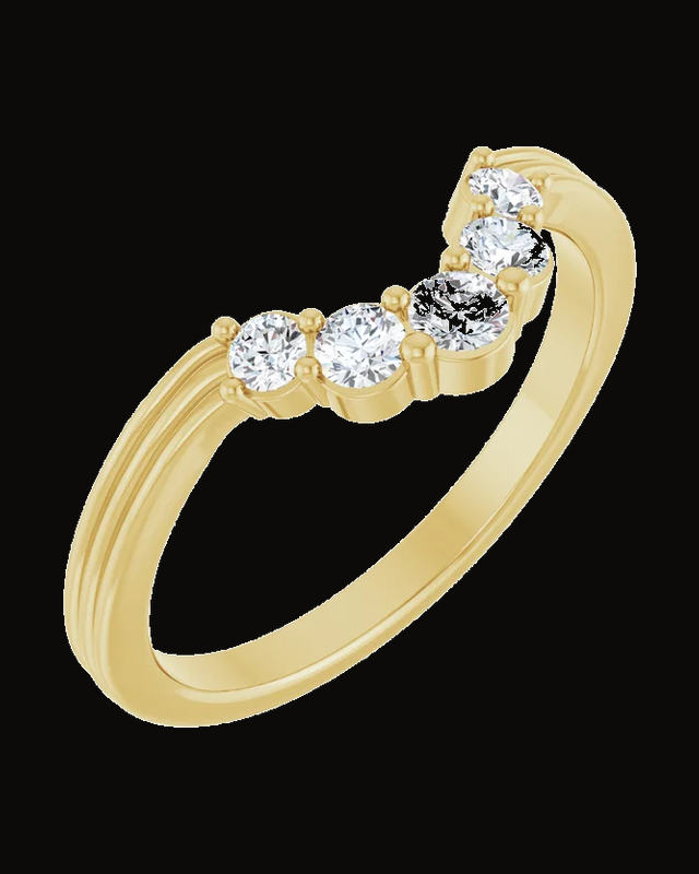 1/4 CTW Lab Grown Diamond Contour Band — 14K Yellow / White Gold · 12.2 x 6.1 mm