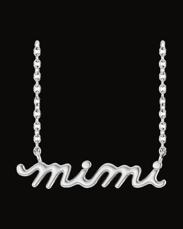 Lowercase Script Mimi Necklace or Center — Sterling Silver