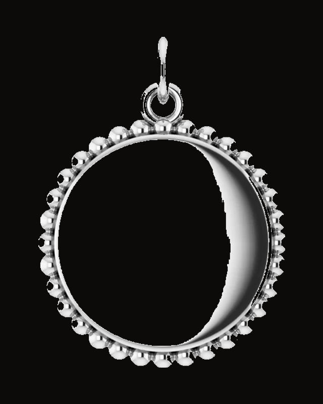 Engravable Beaded Disc Necklace or Charm/Pendant