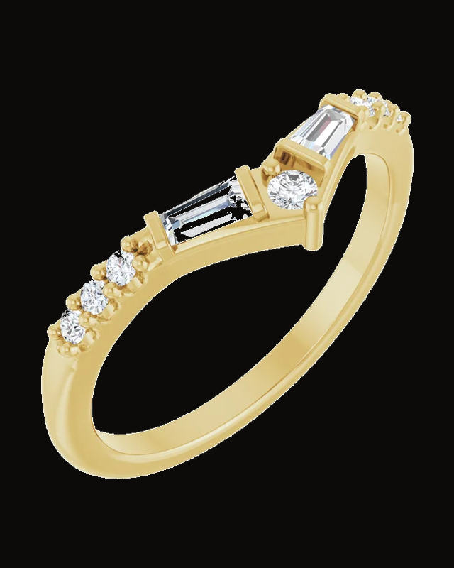1/4 CTW Lab-Grown Diamond Contour Band — 14K Yellow Gold · 11.4 x 5.3 mm
