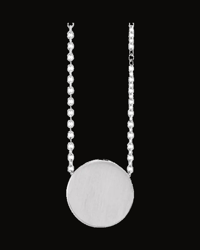 Engravable Disc Necklace or Pendant — Sterling Silver — Cable