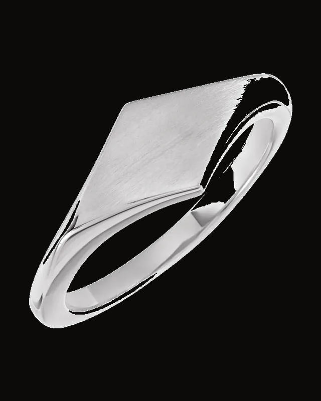 Geometric Signet Ring — Sterling Silver · 1.7 mm