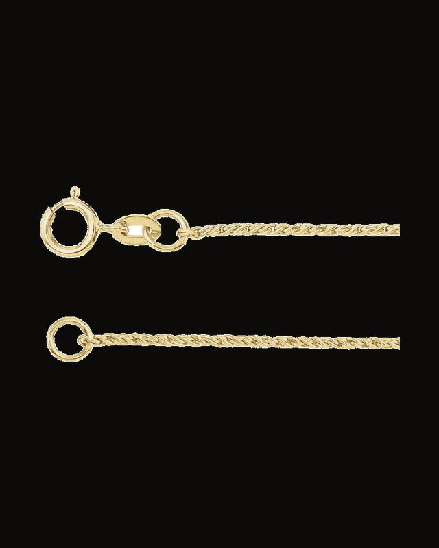 1 mm Twisted Wheat Chain — 14K Yellow Gold