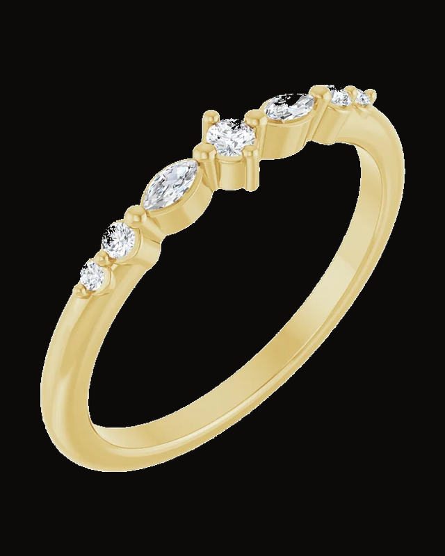 1/8 CTW Natural Diamond Stackable Ring — 14K Yellow Gold · 3.25 x 17.11 mm