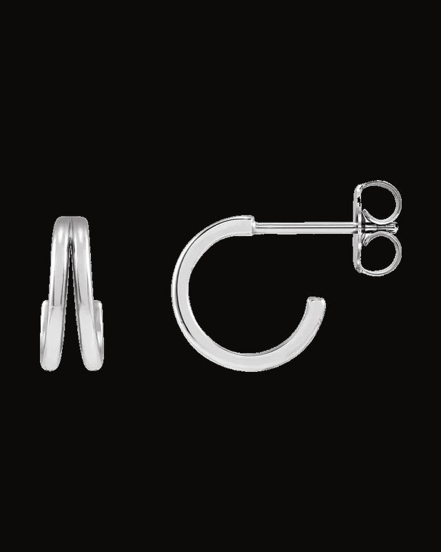 Hoop Earrings — 14K Yellow / White Gold