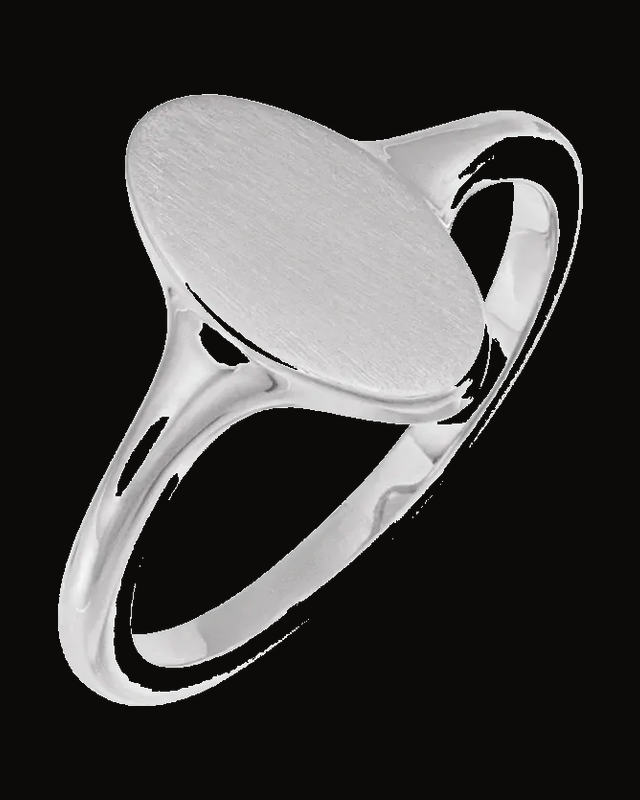 Oval Signet Ring — Sterling Silver · 1.55 mm