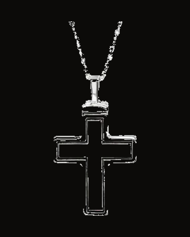 Mens Cross Ash Holder Necklace Without Box — Sterling Silver